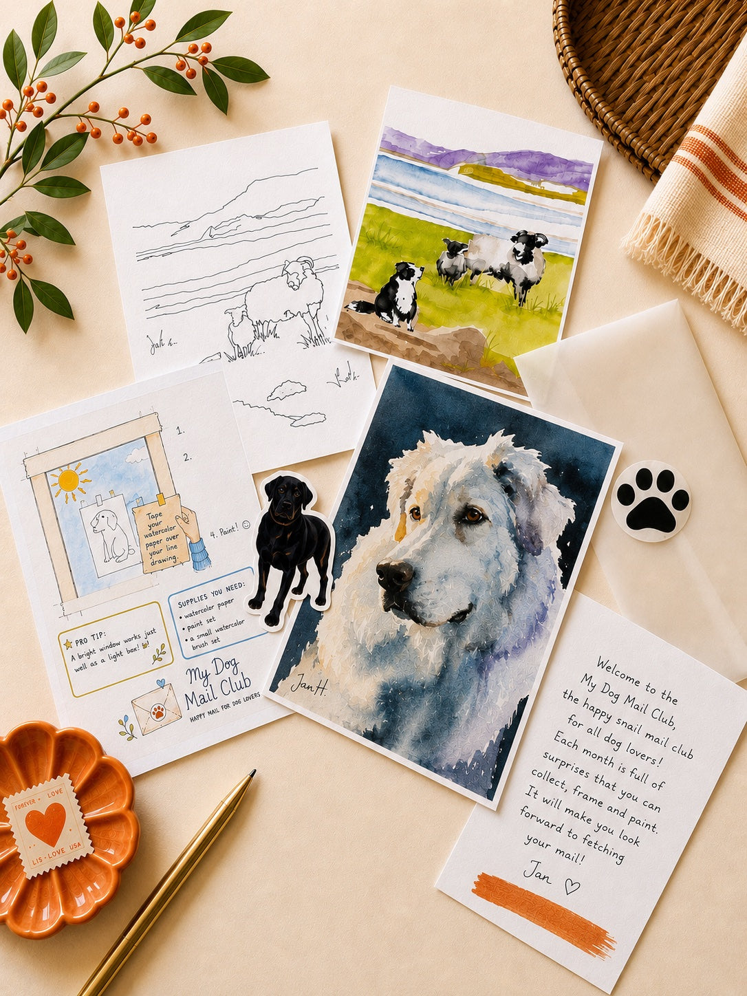 Monthly Happy Mail Subscription — Dog Art Delivered to Your Door